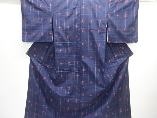 JAPANESE KIMONO / TSUMUGI / WOVEN GRID